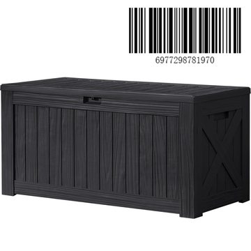 Devoko 120 Gallon Deck Box Resin Outdoor Storage Box Waterproof for Patio (Black)